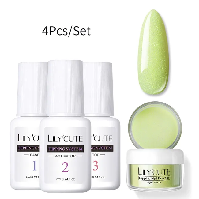 4Pcs Set 02 LILYCUTE погружение ногтей Блеск порошок наборы градиентный французский порошок для ногтей Красочные голографические натуральные сухие пигментные лампы для лечения - Цвет: 4Pcs Set 02