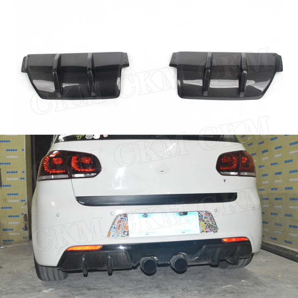 Задний диффузор для губ из углеродного волокна 2 шт. Volkswagen VW Golf 6 VI MK6 R20 2010 2013 задний