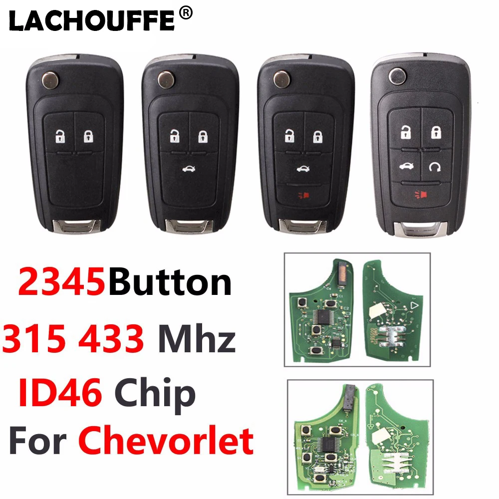 

Remote Key for Chevrolet Malibu Cruze Aveo Spark Sail 315MHZ 433MHZ 2 3 4 5 button 42010-2014 HU100 Blade Transponder Chip ID46
