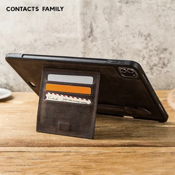 

For iPad Pro 12.9 Inch 2020 Case Retro Nubuck Leather Smart Cover for iPad Pro With Pencil Holder Soft Protective Cover Tablet