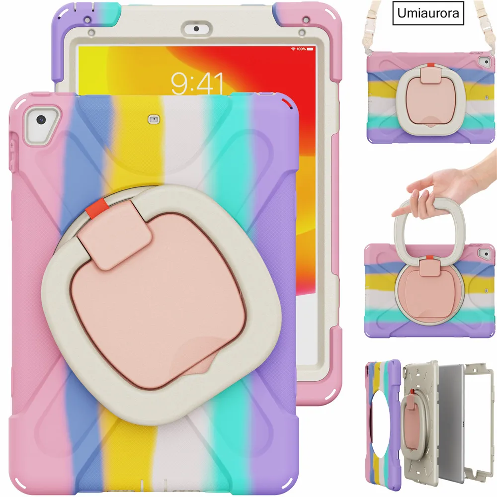 Enhanced Shockproof Tablet Case with 360° Rotating Handle and Stand
