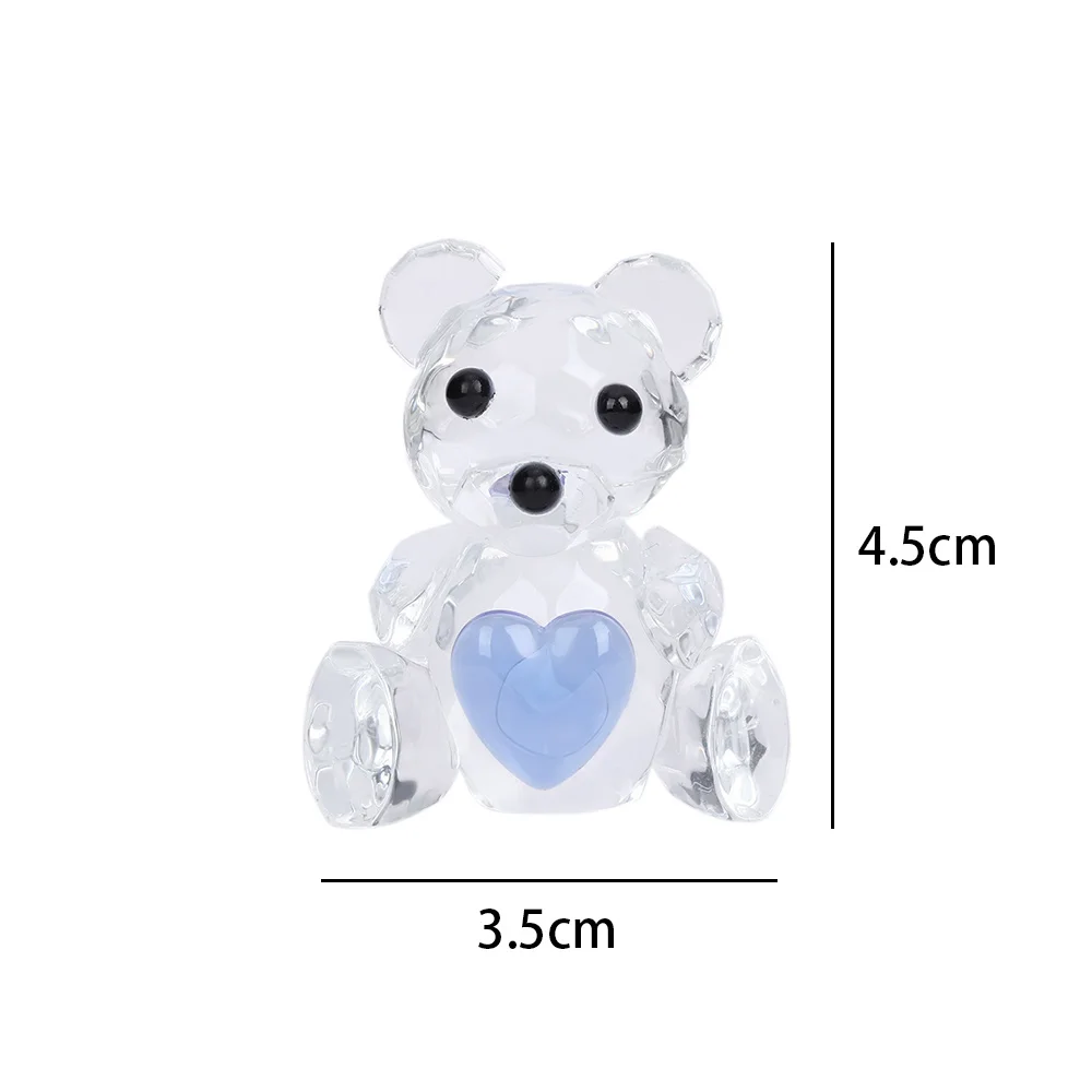 Souvenirs Home Birthday Party Decoration Crystal Bear With Blue Heart 