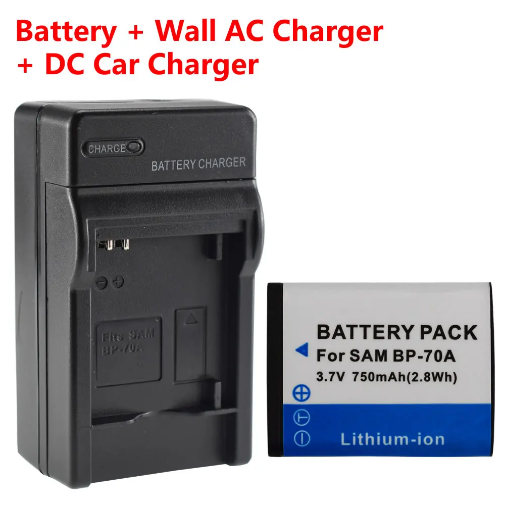 BP-70A Battery + Charger for Samsung SL50 SL600 SL605 SL630 TL105 TL110 TL205 WB30F WB31F WB32F WB35F WB50F WB51F WB52F WP10 | Электроника