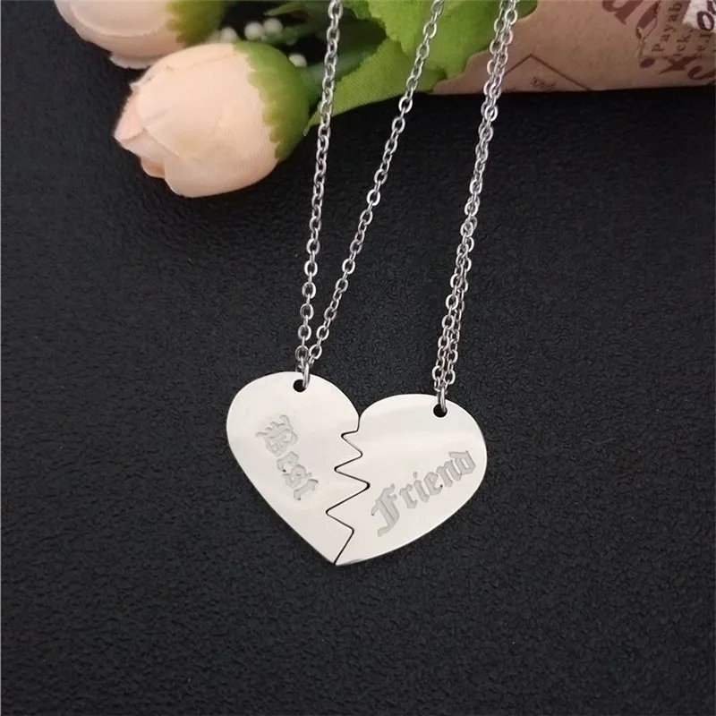 2 шт подвеска в виде разбитого сердца ожерелье набор Золото письмо лучшего друга