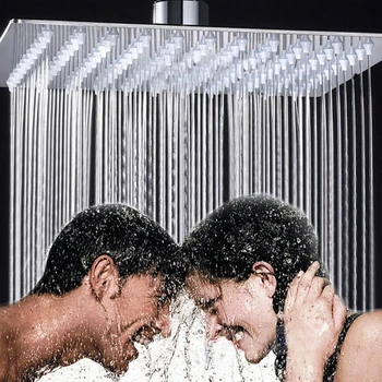 

12/10/8/6/4 inch Stainless Steel Shower Head Round/Square Bathroom Ultra-thin Rainfall Shower Head Top Sprayer High Pressure