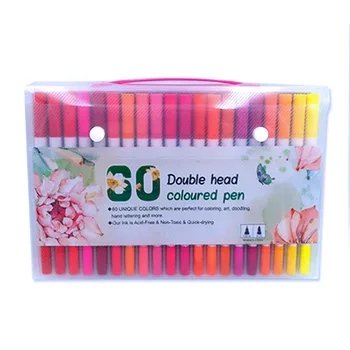 

60 colors/set watercolor brush set for acrylic painting Drawing school art Paint brush set Double-Headed water color Marker pen