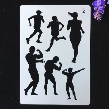 

A4 29x21cm Gym Fit Physical Man Woman DIY Layering Stencils Painting Scrapbook Coloring Embossing Album Decorative Template