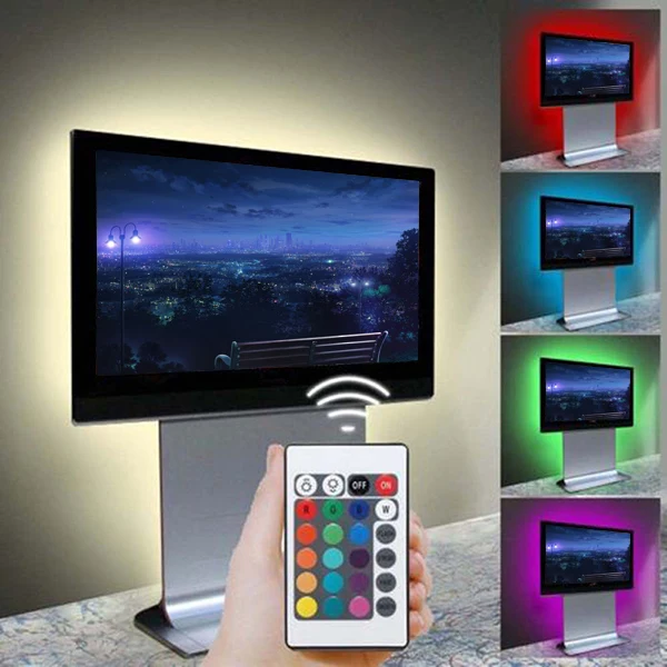 USB СВЕТОДИОДНЫЙ светильник гибкая лента меняющая цвет фоновый светильник ing RGB клейкая лента JA55