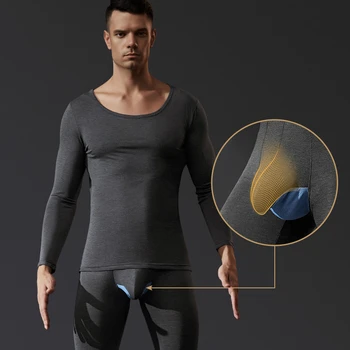 

Brand Men's Thermal Underwear Suit Autumn Winter Thin Tight Skinny Underwear Clothing Male Long Johns Thermal Underwear Set