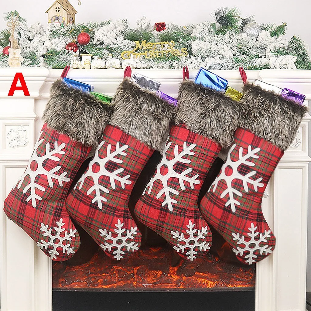 4 шт.; носки в подарок на Рождество; милые праздничные вечерние носки с орнаментом; Рождественский Декор; модная детская одежда с подвеской на елку; z3