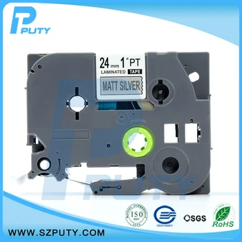 

TZe-M951 TZ-M951 TZe Tape Black on Matte Sliver 24mm 5PCS Label Tapes Compatible for Brother P-touch Label Printer