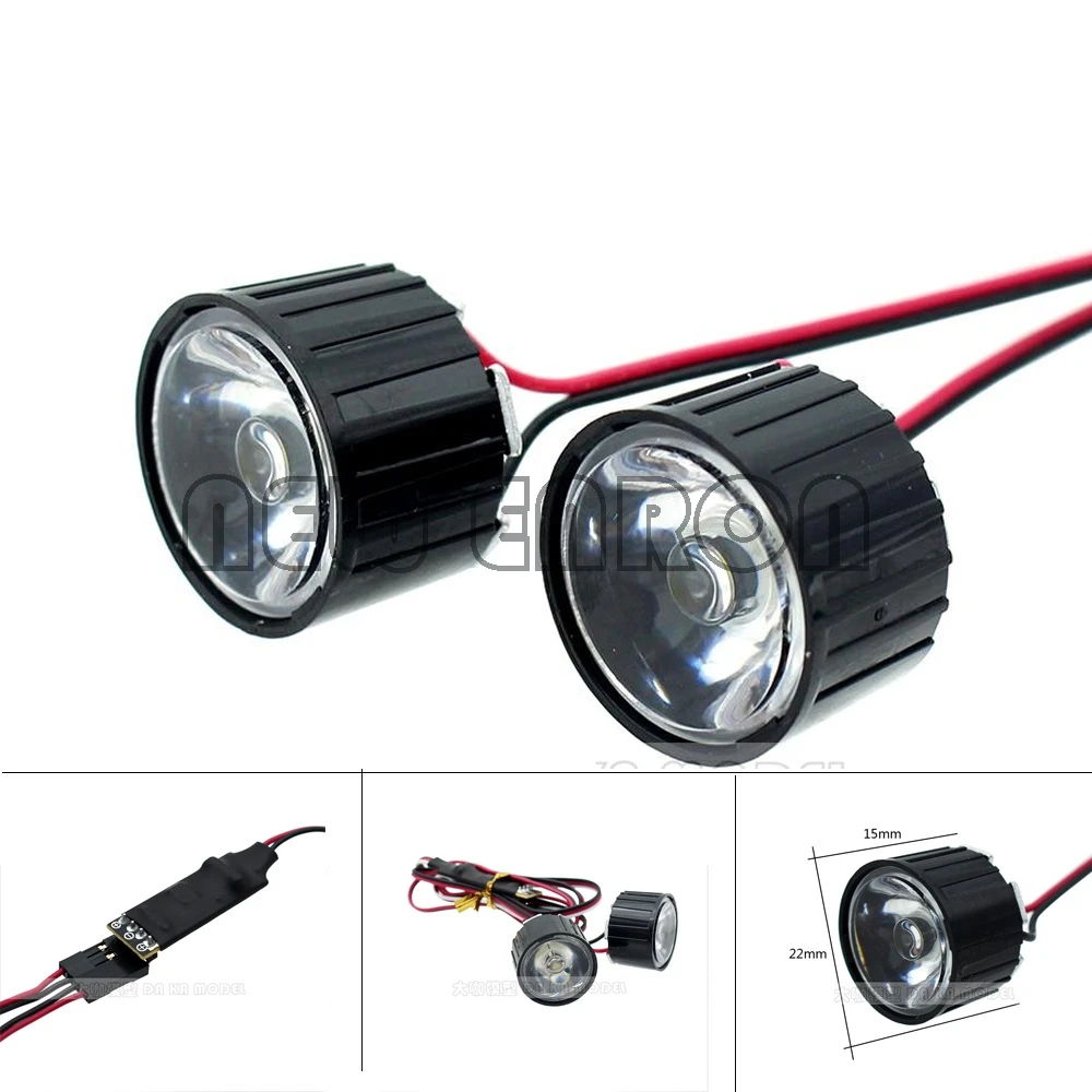 

NEW ENRON 1W/3W LED Light Headlight For 1/10 1:10 RC Rock Crawler Car HSP Axial TRAXXAS TAMIYA
