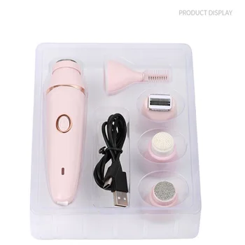 

5 In 1 USB Electric Multfunctional Hair Removal Device Wash Facial Cleansing Set Lady Shaving Machine Eyebrow Clipper Tool