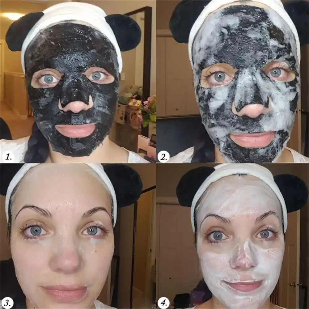 detox oxygen charcoal bubble black sheet mask oil control face