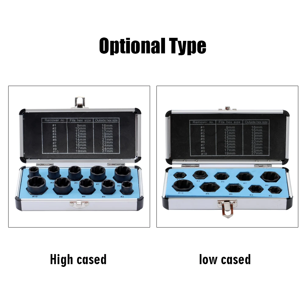 

10pcs Set Damaged Bolt Nut Screw Remover Tool Kit Extractor Removal Tools