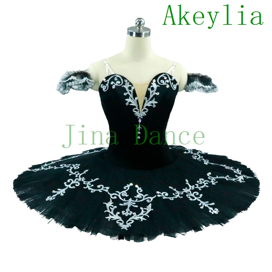 Feather Black Swan Lake Adult Professional Tutu Women Pancake Platter Classical Ballet Tutus Ballerina Stage Costume Dark Purple