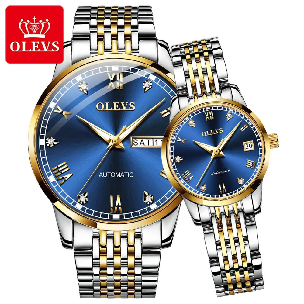 Hot Sale  OLEVS Ultra-thin Simple Classic Couple Mechanical Watch Genuine Business Waterproof Stainless Steel