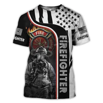 

Tessffel Firefighters Suit Firemen Causal Streetwear Harajuku Unisex 3DPrint Funny Summer Short Sleeve T-shirts Men/Women A-3
