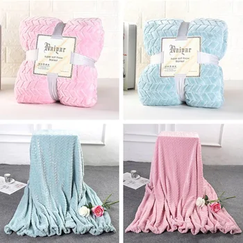 

Winter Warm Flannel Household Plush Fleece Blanket Multiple Sizes Throw Blanket Home Textile Soft Unisex Chindren Throw Blanket