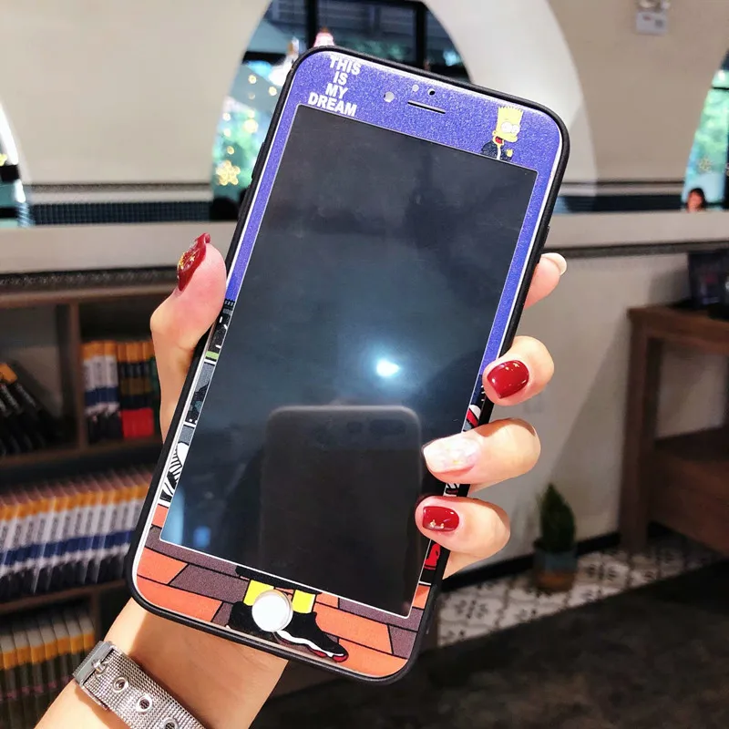 Милый чехол для iphone X мультяшный матовый мягкий телефона 7 8 6S plus XR XS Max 8Plus с полным