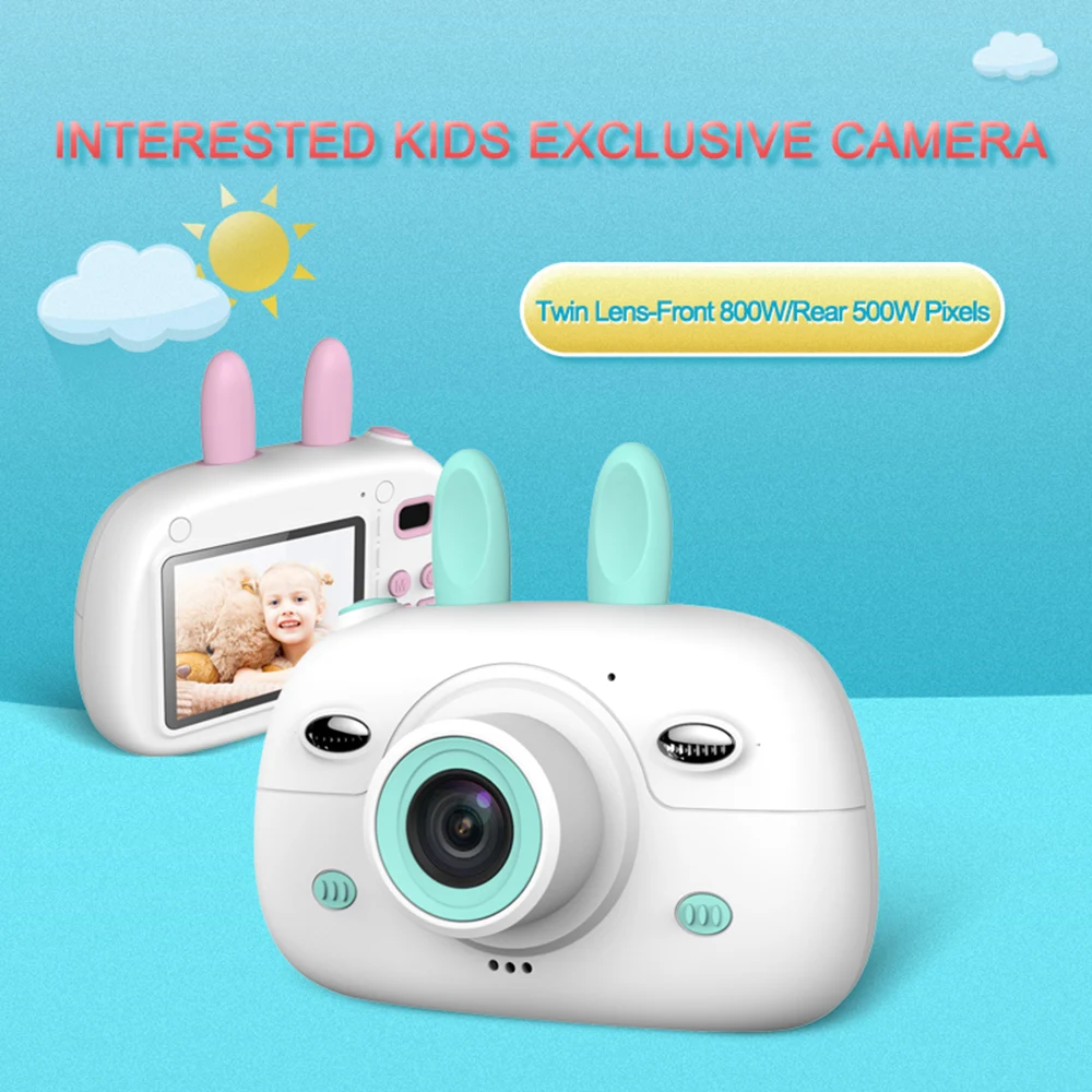 Portable Mini 1080P Camera Kids Digital Cameras for Children Baby Video Large Screen Camcorders For Birthday Christmas Gift Toys