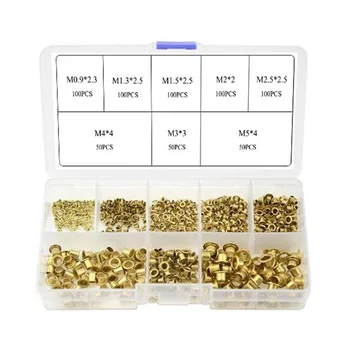 

Hot 650PCS Mixed Zinc Plated Through Hole Copper Rivets Assortment Kit,Whole Hollow Grommets Rivets Set