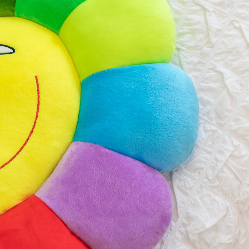 Cute Sunflower Pillow Plush Soft Pillow Seat Cushion Baby Kids Floor Play Mat Chair Cushion Sofa For Home Car Decor Pillow Gifts