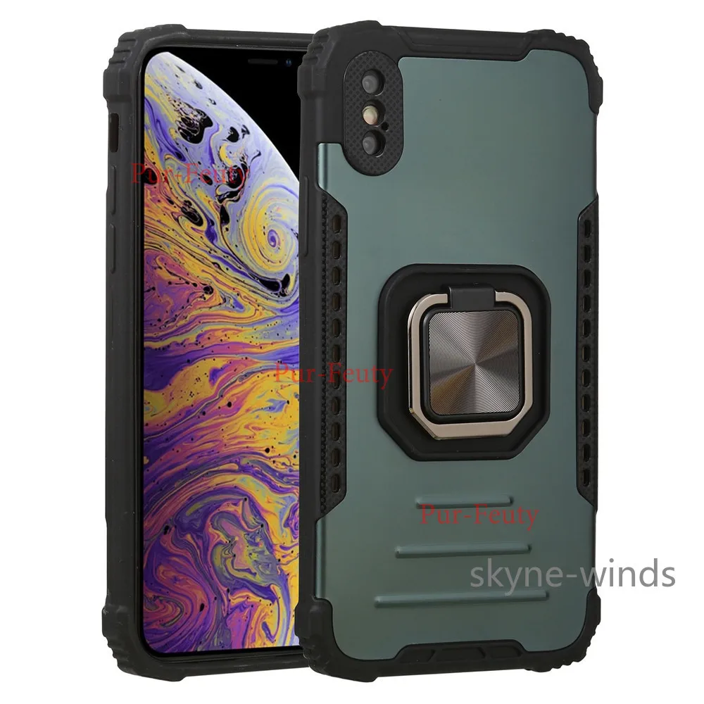 Anti-fall stand phone case for APPLE iPhone X XR XS Max invisible ring with cooling holes cover coque fundas XSMax | Мобильные