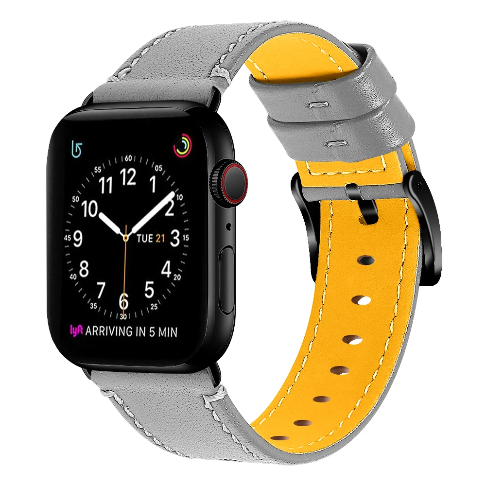 Joyozy женские мужские модные Смарт-часы ремешок для apple watch 38 мм 40 мм 42 мм 44 мм кожаный ремешок для apple серии 5/4/3/2/1
