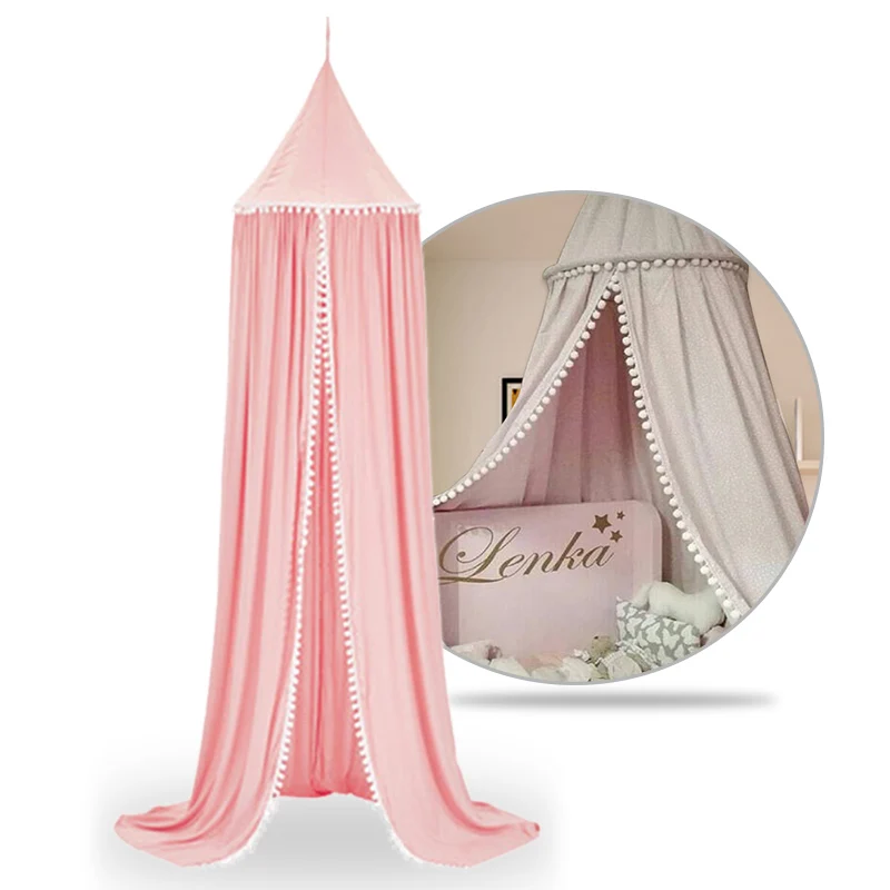 

Hanging Baby Bed Canopy Bedcover Mosquito Net Curtain Bedding Dome Tent Control Reject Net Room Decor Cotton 2019 Hot Sale