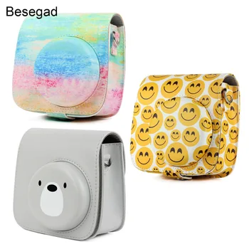 

Besegad Camera Bag Fashion PU Leather Holder Pouch Case with Shoulder Strap for Fujifilm Instax Mini 8 9 Mini8 Instant Camera