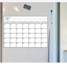 Magnetic Dry Erase Calendar for Fridge 3 Fine Tip Markers and Large Eraser with Magnets- Monthly Whiteboard for Refrigerator Wal