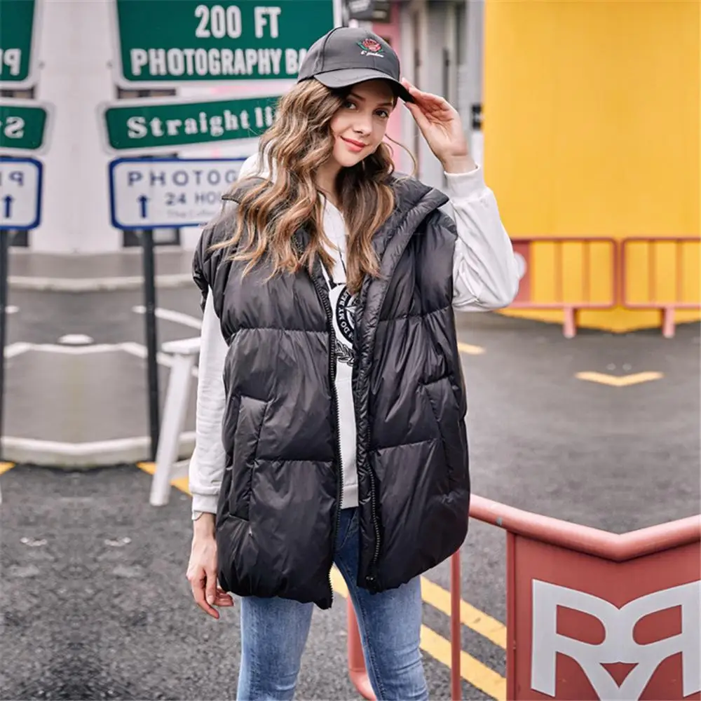 2019 ZA Casual Down Vest Women's Fashion New Winter White Duck Stitching Cotton Clothes Jacket Simia Slim | Женская одежда