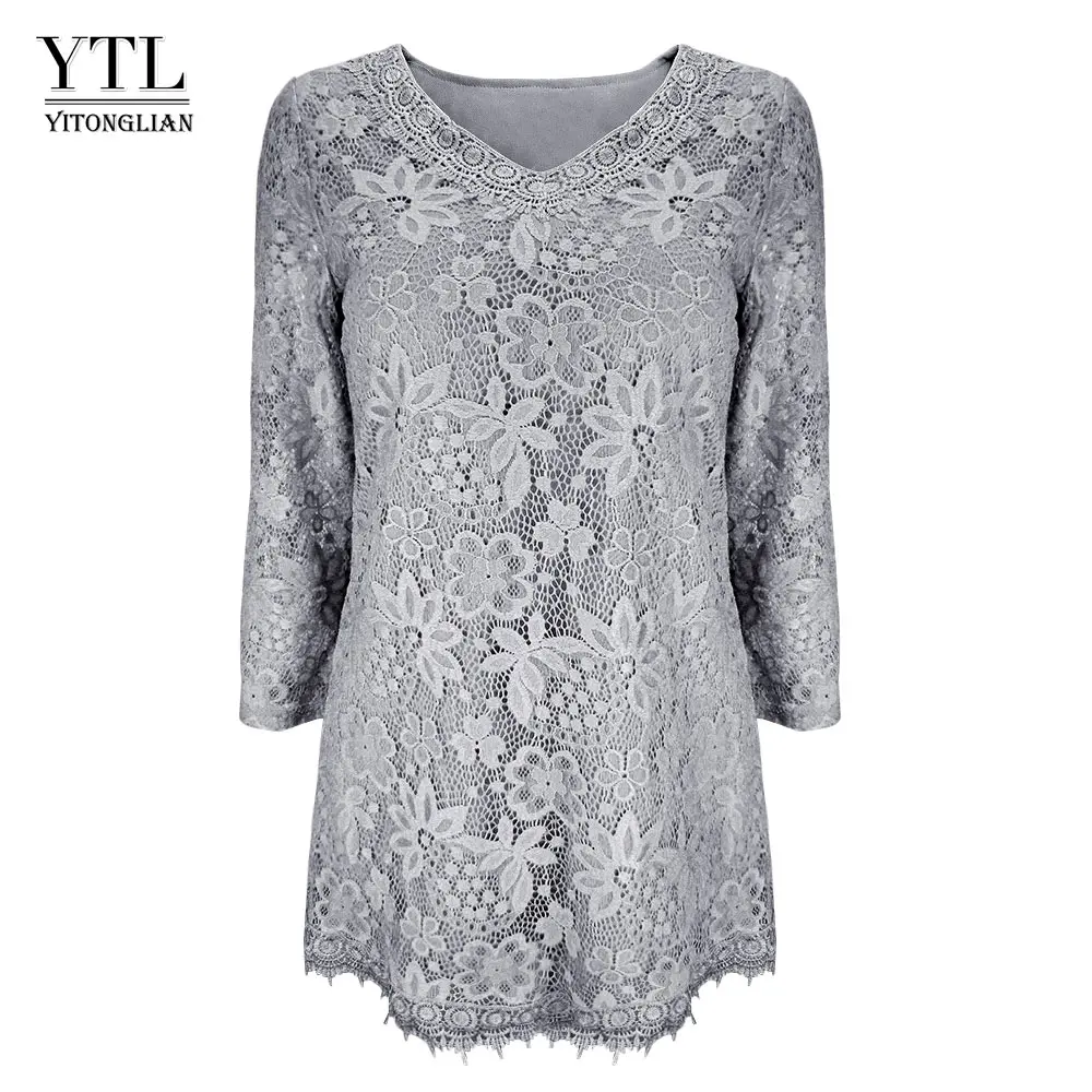 2020 Womens Plus Size Big Yards Tops Femme Elegant Floral Lace T Shirt Women Elastic Tee Shirts 6XL 7XL 8XL H009 