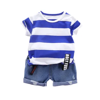 

New Summer Baby Boy Clothes Suit Children Girls Cotton Striped T Shirt Shorts 2Pcs/sets Toddler Casual Clothing Kids Tracksuits