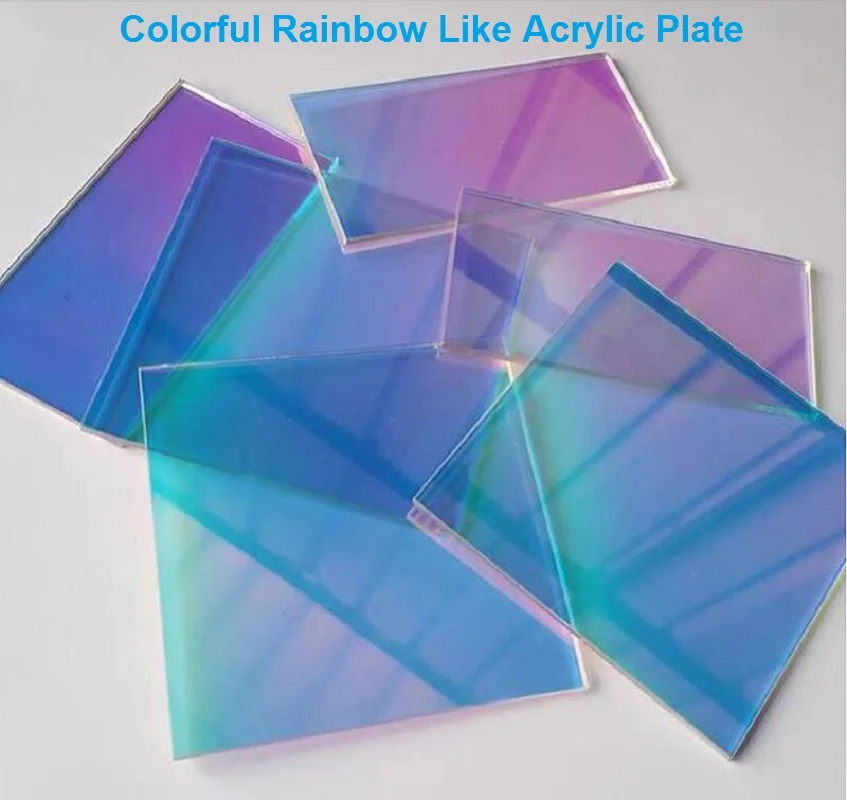 Customize Iridescent Laser Plexiglass PMMA Plastic Sheet Acrylic Board Rainbow Like Color Polymethyl For Advertising/Decoration