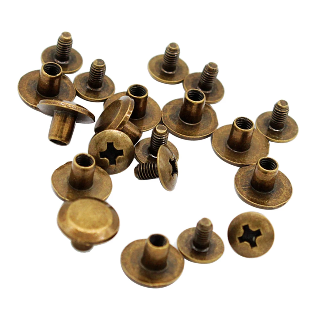 10Pcs Belt Screw Rivets Stud Head Leather Craft Chicago Nail For Wallet Bag