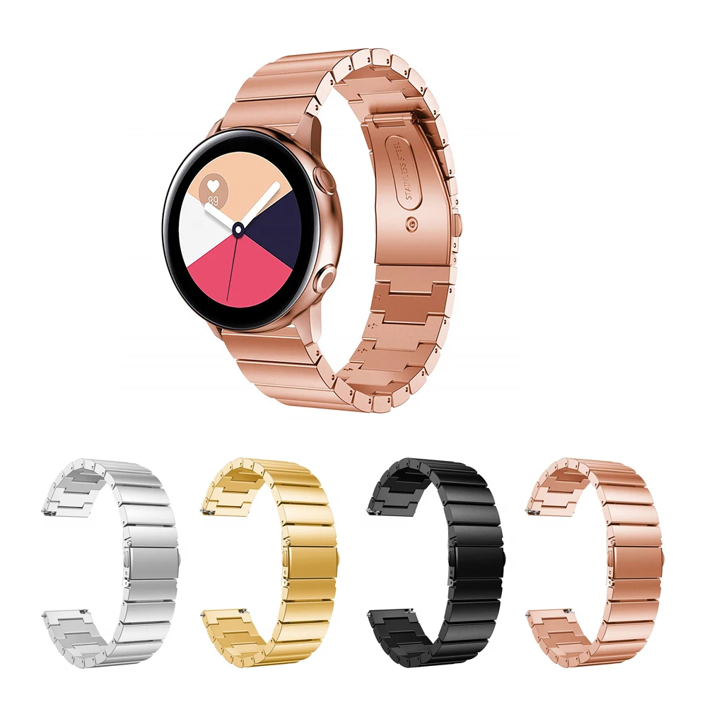 Браслет из нержавеющей стали ремешок для samsung Galaxy Watch Active 2 44 мм 40 мм 20 мм сменные полосы для Galaxy Watch 42 мм