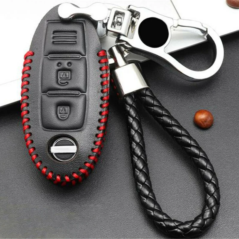 Сумка Smart Key чехол кожаный чехол Аксессуары Черный Красный Автомобильный корпус Защита Fob Портативный прочный