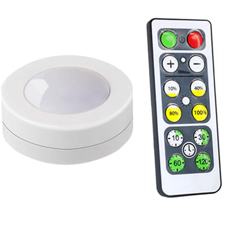 Dimmable Press Sensor Under Cabinet Light Led Puck Lights Wireless Downlight Spotlights for Close Wardrobe Hallway Night Lamp | Лампы и