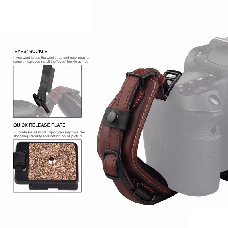 Кожаный ремешок для камеры с быстроразъемной пластиной, комфортной обивкой стабильность и безопасность для всех DSLR SLR и цифровых камер s
