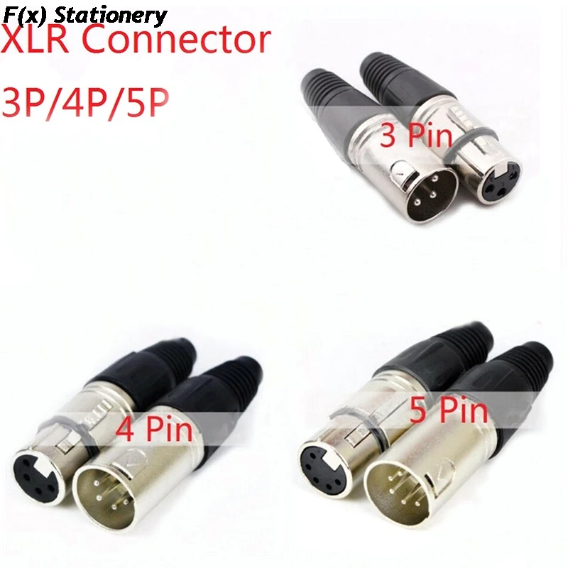Macho y hembra 3-Pin 4-Pin 5-Pin micrófono XLR Audio Cable conectores Cannon Cable terminales