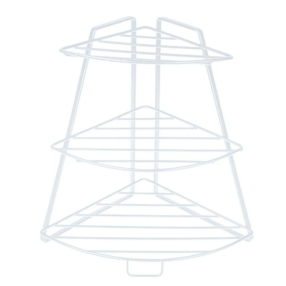 Storage Rack Shelf Desktop Triangular Towel Home Portable Iron Bathroom Corner Office Three Layers Kitchen Organizer