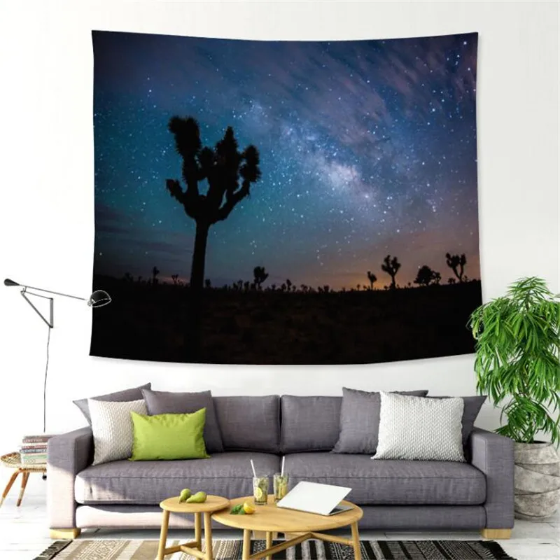 

Wall-mounted Square Home Decoration Wall Tapestry Tree Starry Sky Tree Room Decoration Tapestry Background Cloth Decoration