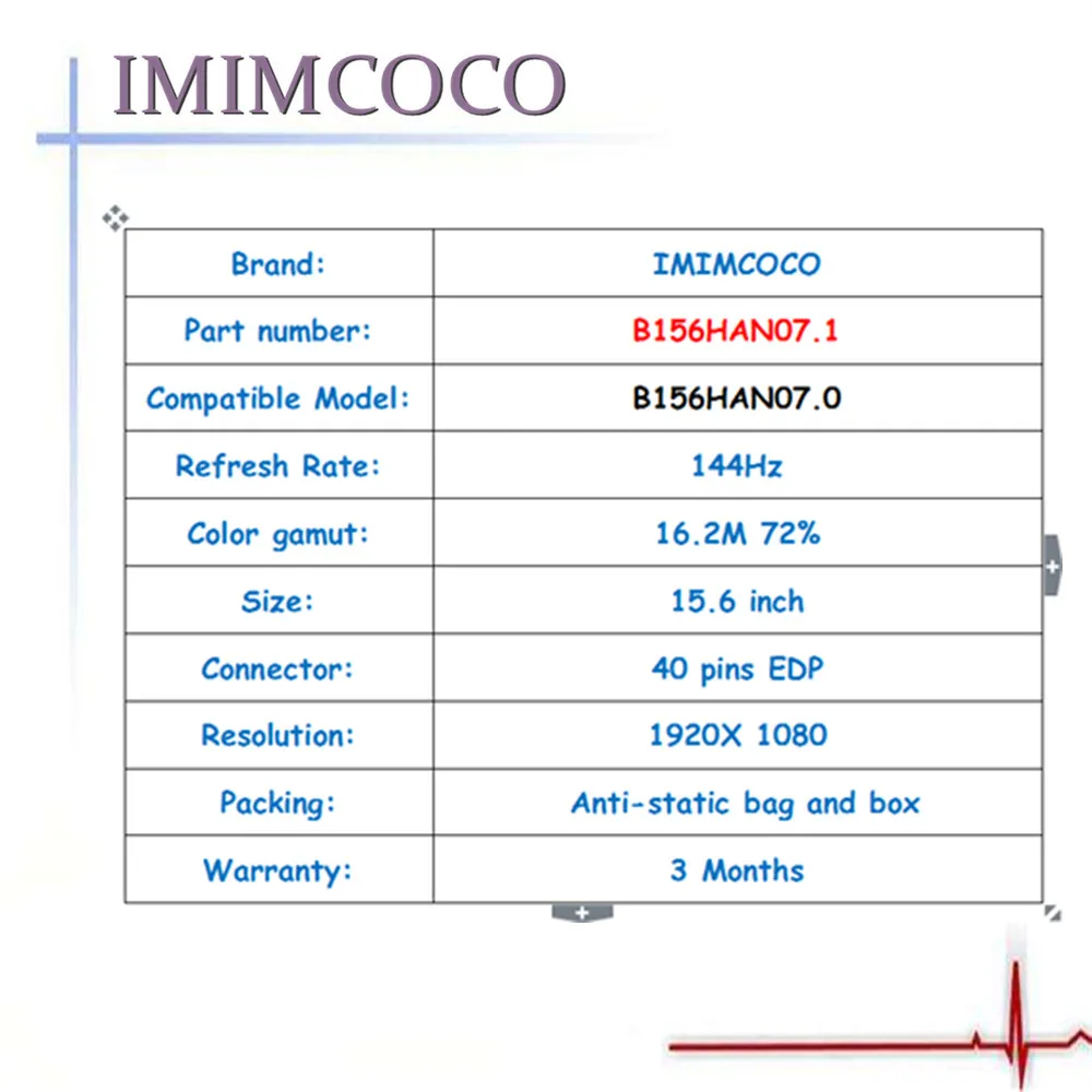 144 Гц Ноутбук LCD FHD ips экран B156HAN07.1 B156HAN07. 0 40PIN 1920*1080