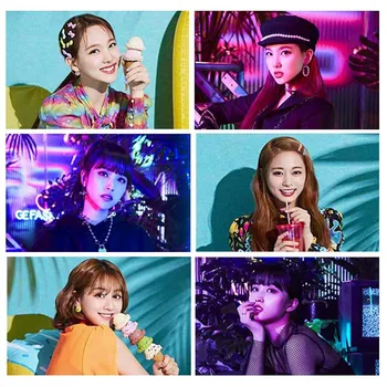 

10pcs/set K-pop TWICE New Ablum HAPPY HAPPY Card Stickers Fashion Crystal Sticky Photocards