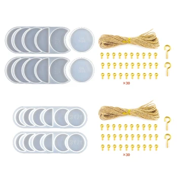 

2 Sets Moon Phase Silicone Epoxy Resin Molds Moon Crescents Resin Molds Wall Hanging Home Decor Pendant Art Crafts Tools