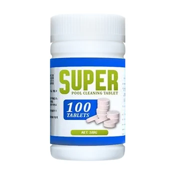 

100Pcs/Bottle Pool Cleaning Effervescent Chlorine Tablets Cage Disinfectant Swimming Pool Clarifier Multifunctional Cleaner