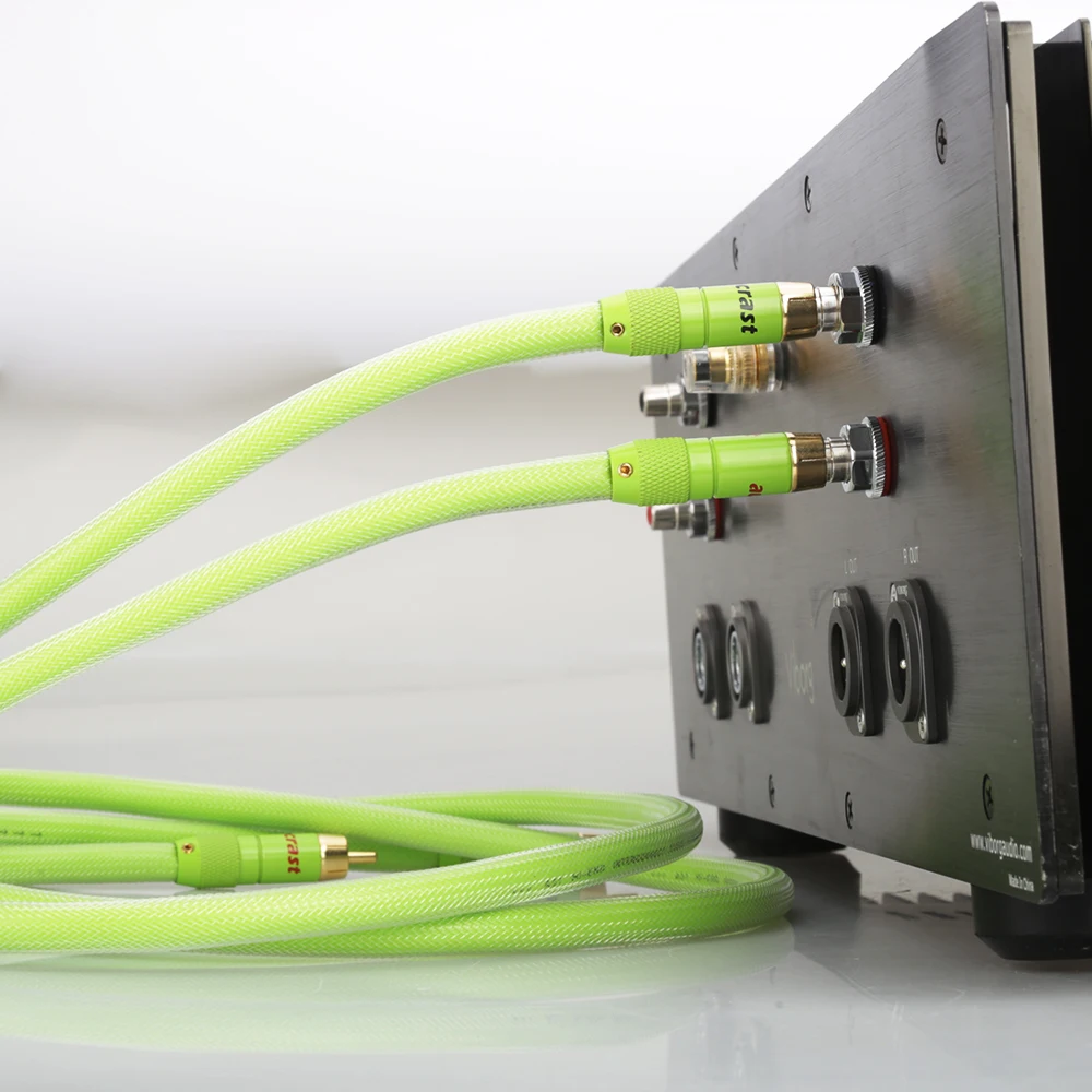 High Quality 6N 99.9999% OFC Male-Male RCA Interconnect Cable with Gold Plated RCA Plug for Hifi System