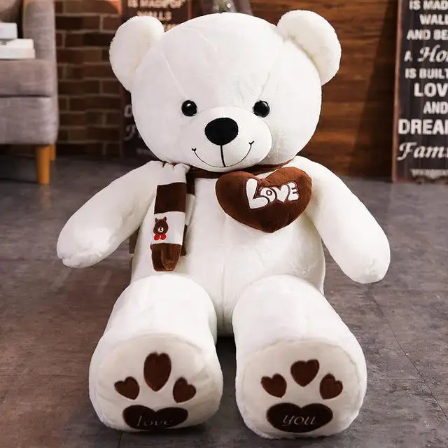 thumbnail image 1 of Osito de peluche de 4 colores de alta calidad y abrazable con bufanda, animales de peluche, oso de peluche, muñeco de peluche, almohada, regalo de cumpleaños para niños y bebés, 1 of 5